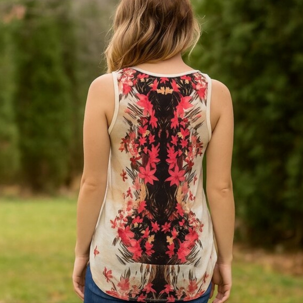 Wet Seal High-Low Floral Tank